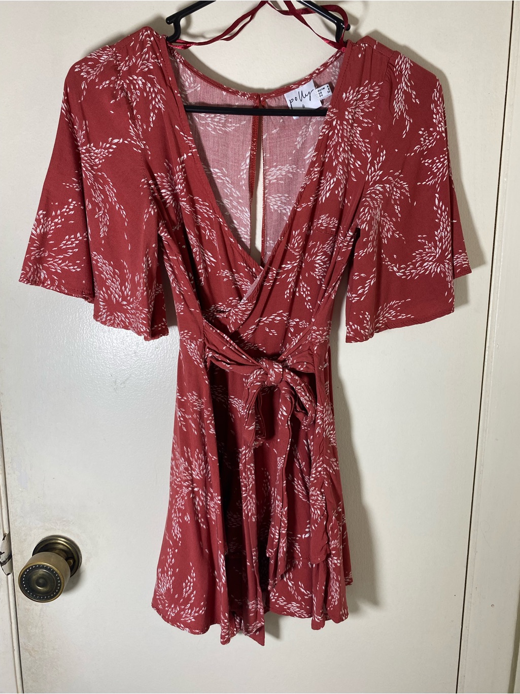 Polly Rust Floral Wrap Romper